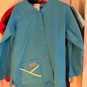 1 lab jacket & 3 scrub tops
